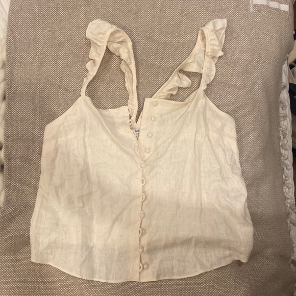 Madewell Tops - Light pink madewell tank with ruffles and buttons